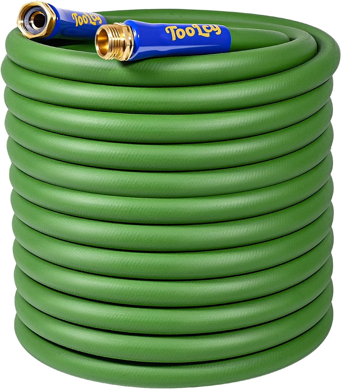 Garden Hose 100 ft, 5/8'' Water Hose - Durable, Heavy Duty, All-weather, Lightweight Gardening Hose with Swivel Fittings for Yard, Outdoor, Lawn (Green)