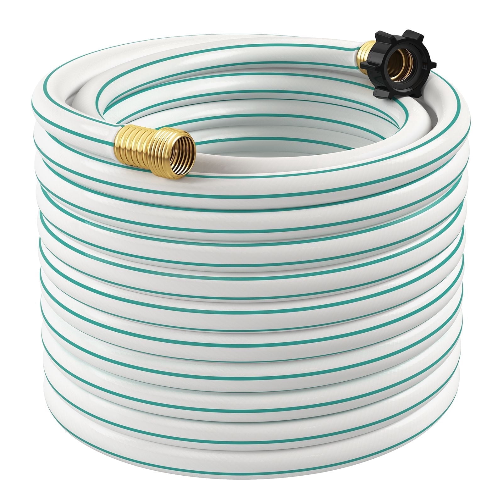 Garden Hose 100ft x 1/2", Lightweight Water Hose, No-Kink, Leak Free, Flexible Hose for Lawns, Male to Female 3/4" GHT Fittings(White)