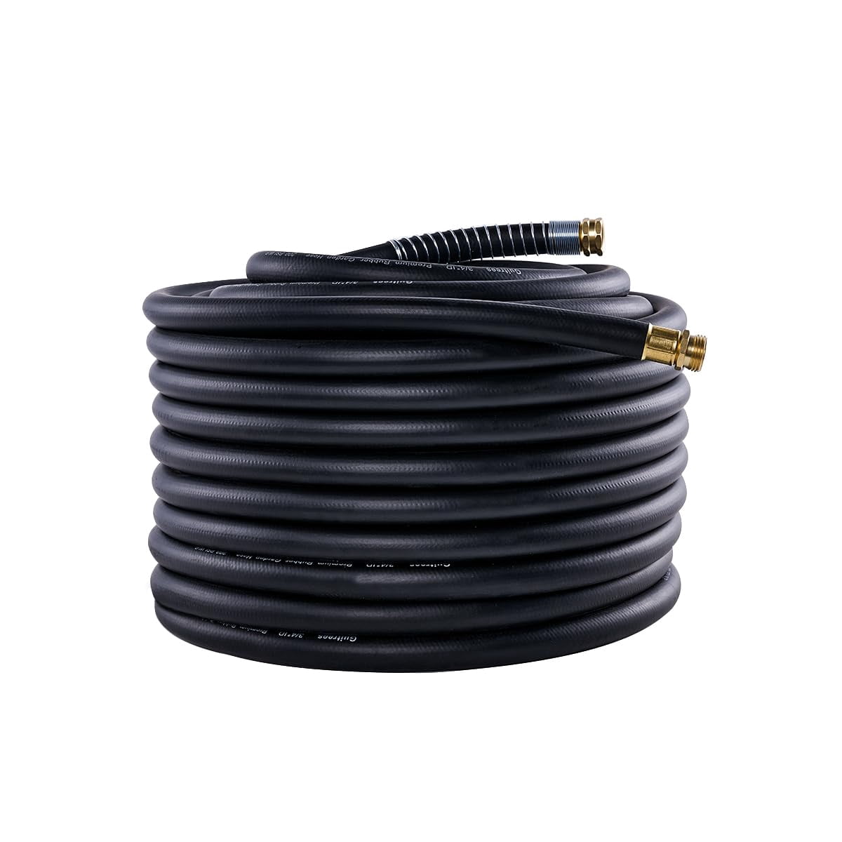 Garden Hose 150ft X 3/4"  Heavy Duty Rubber Water With Five Layered Braiding Male Female Fittings 1000psi Burst 300psi Working (black)