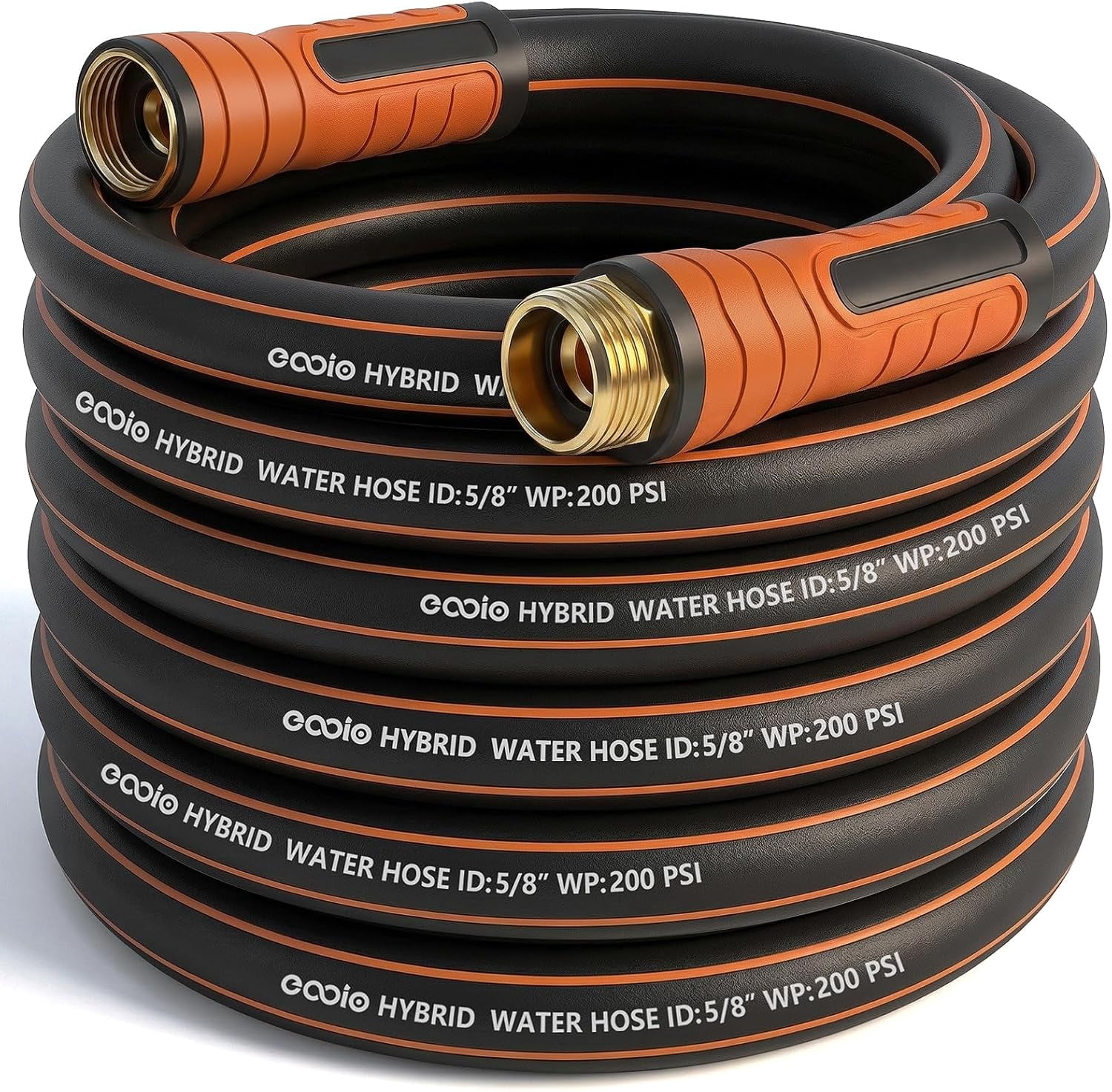 Garden Hose 35 ft x 5/8", Heavy Duty Water Hose, Flexible and Durable, Kink Resistant Lightweight Hybrid Hose, Leakproof Yard Hose with Male to Female Fittings