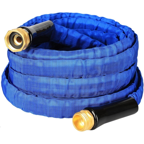 Garden Hose 25FT, Lightweight, Durable, Flexible, Non-Expanding, Kink-Free Water Hose with Solid Brass ings for Outdoor, Watering flants and flowers, Car WashBlue