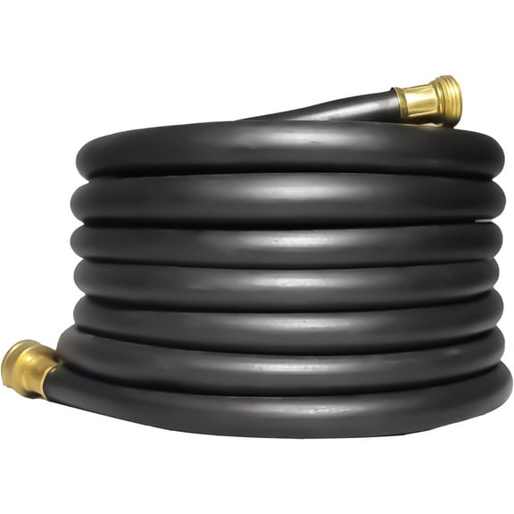 Garden Hose 5/8 IN X 50 FT, Brass Fittings Lightweight All-Weather Water Hose, Durable and Flexible, Leak-Free Connections, Black