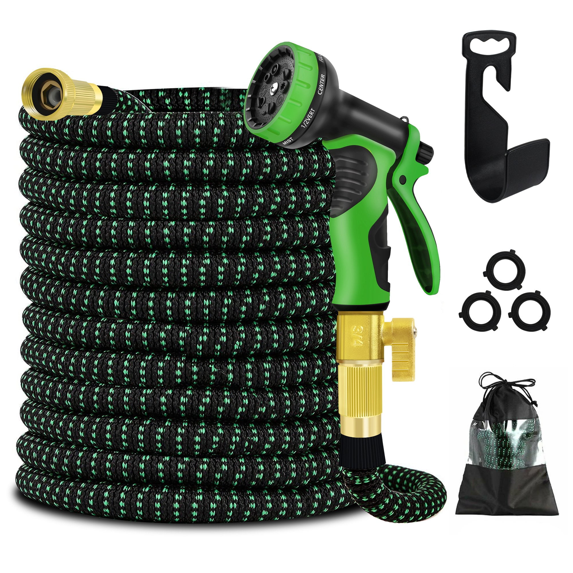Garden Hose 5/8 in. x 100 FT Durable Water Hoses with 10 Function Hose