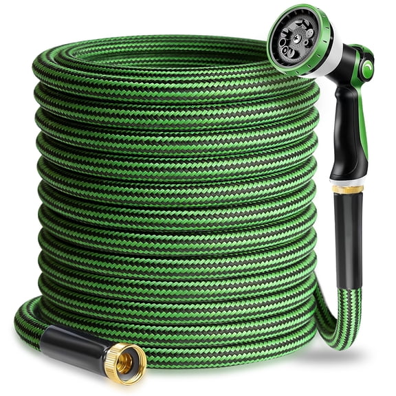 Garden Hose 50 FT-Triple-layer pipe, Water Hose with solid Aluminum Fittings, Ultra-Lightweight and Flexible, Abrasion-Resistant, Rust-Resistant,Watering and Cleaning for Outdoor