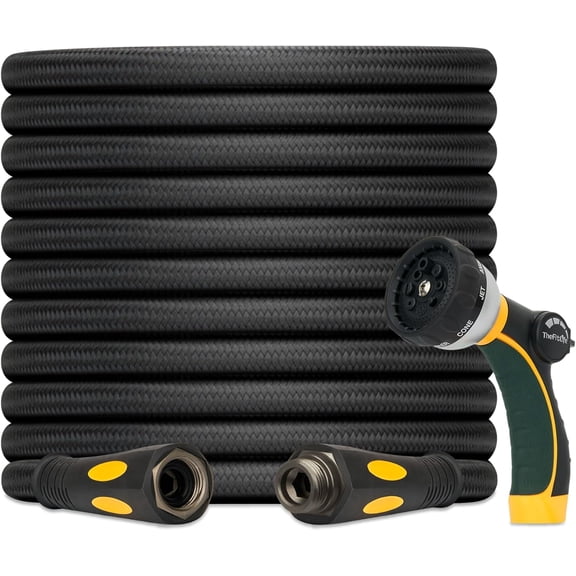 Garden Hose 50 ft - Heavy Duty 50ft Non-Expandable Outdoor Water Hose, Kink Free, Lightweight, Flexible Yet Durable, Ideal for Most Homes, Yards, 1/2 id x 50 feet