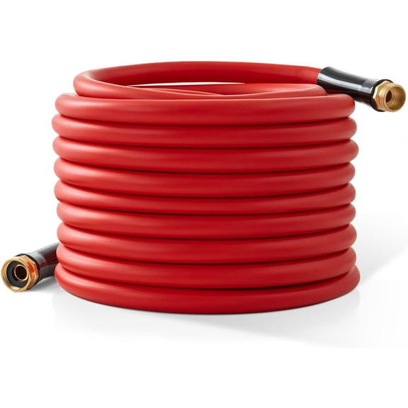 Garden Hose 50 ft x 5/8 Hot/Cold Water Hose,-50F to 190F,Burst 600Psi Flexible & Lightweight Upgraded Rubber Hoses,3/4 Solid Fittings for All-weather Outdoor Lawn & Garden