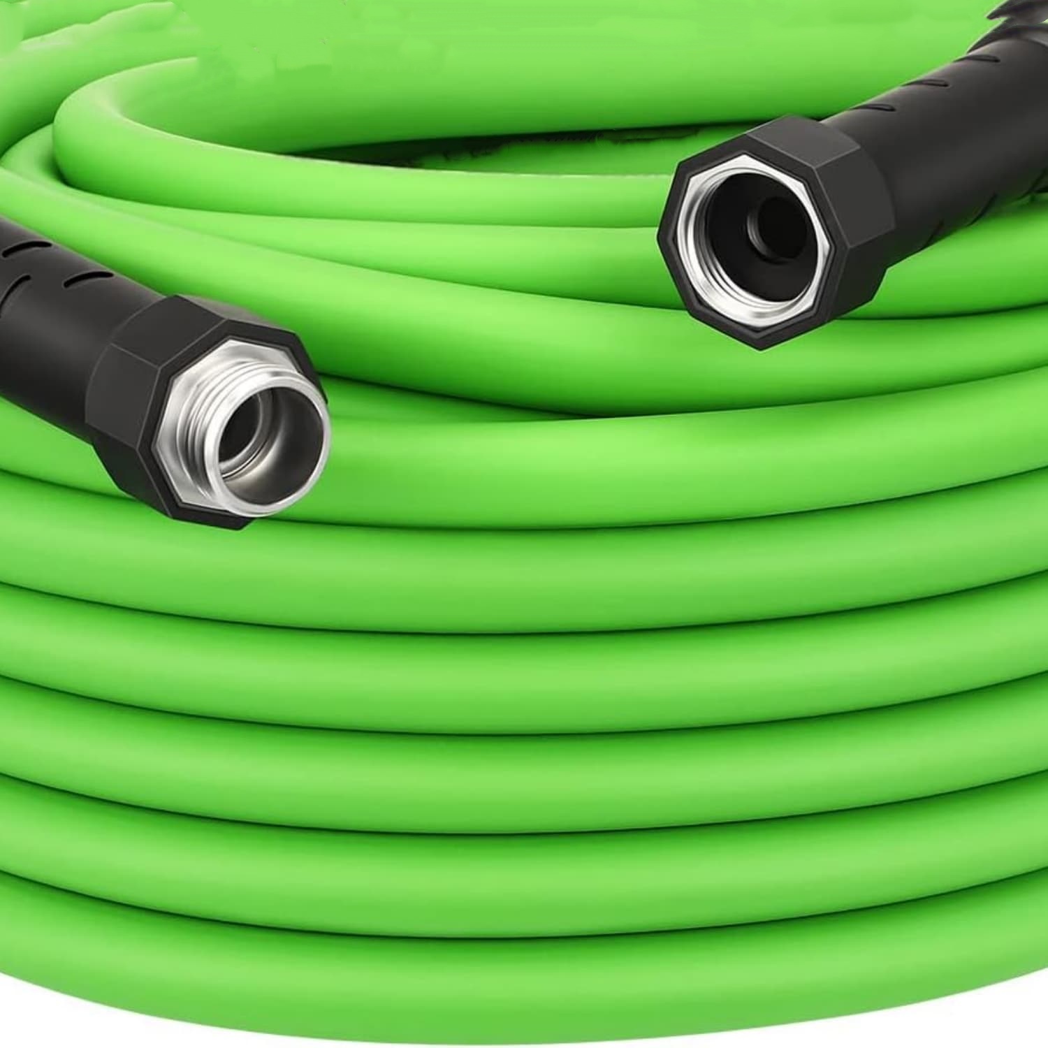 Garden Hose 50 ft x 5/8", Water Hose with Swivel Handle, Heavy Duty, Lightweight, Flexible Hose for Plants, Car, Yard, 3/4 Inch Solid Fittings, Drinking Water