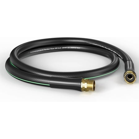 Garden Hose 5ft, 5/8" Water Hose Heavy Duty, Flexible, Lightweight Hybrid Hose, Burst 600 PSI with Solid Brass Male to Female Fittings Leakproof Hose for Backyard, Garden