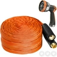 thumbnail image 1 of Garden Hose 75ft Made of TPE(Not PVC), with 10 Patterns Sprayer Nozzle, Flexible Water Hose with Swivel-Handle, Solid Brass Fittings, Non-Shrinking, Drinking Water Safe Material, All-weather, 1 of 8