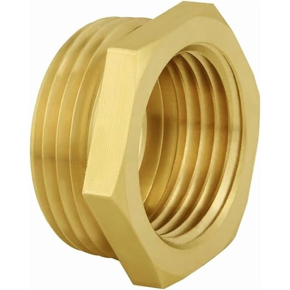 Garden Hose Adapter, 1" NPSH Male x 3/4" GHT Female Hose Thread, Solid Brass Connector Heavy-Duty Fittings