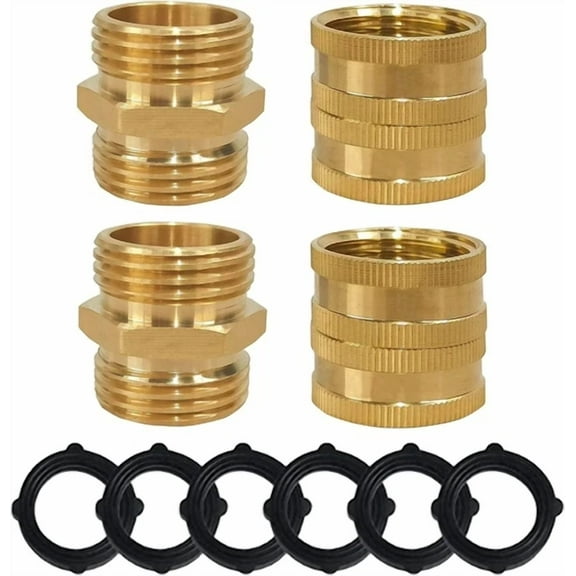 Garden Hose, Adapter Male To Male Female, To Female, 3/4 Inch Brass, Connector 4