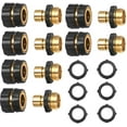 thumbnail image 1 of Garden Hose Connector Set 3/4 Inch Aluminum Quick Connect Male Female Leak Proof Rubber Grip Easy On Off for Sprayer Nozzle RV, 1 of 1