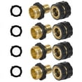 thumbnail image 1 of Garden Hose Connector Set 3/4 Inch Aluminum Quick Connect Male Female Leak Proof Rubber Grip Easy On Off for Sprayer Nozzle RV, 1 of 5