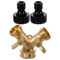 Garden Hose Diverter Faucet Brass Pipe Fittings 2 Way Hose Splitter