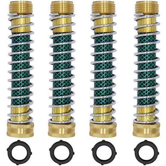Garden Hose Extension Adapter, Hose Kink Protector with Coil Spring, 4 Pack