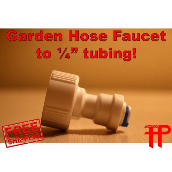 Garden Hose Faucet To 1/4" Push Fit Connector Ght Fitting Reverse Osmosis