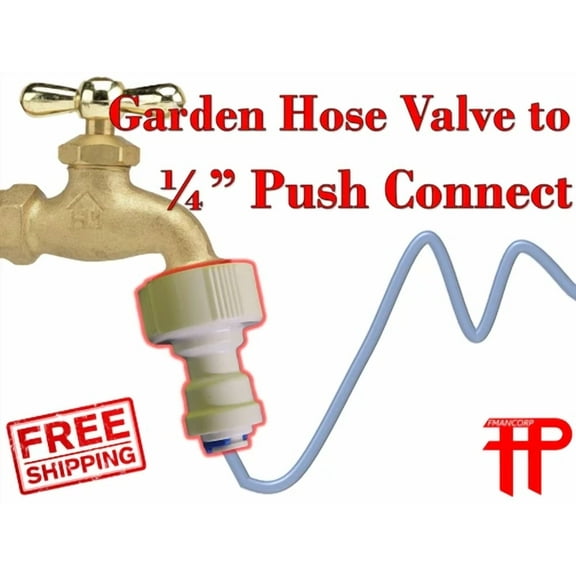 Garden Hose Faucet To 1/4" Push Fit Connector Ght Fitting Reverse Osmosis