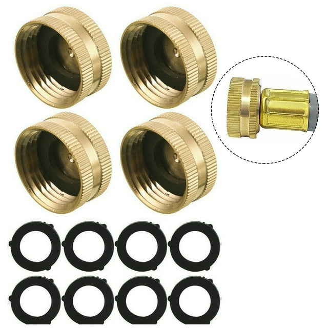 Garden Hose Female End Cap (4 Brass End Cap) Helps Fix Leaky Spigot