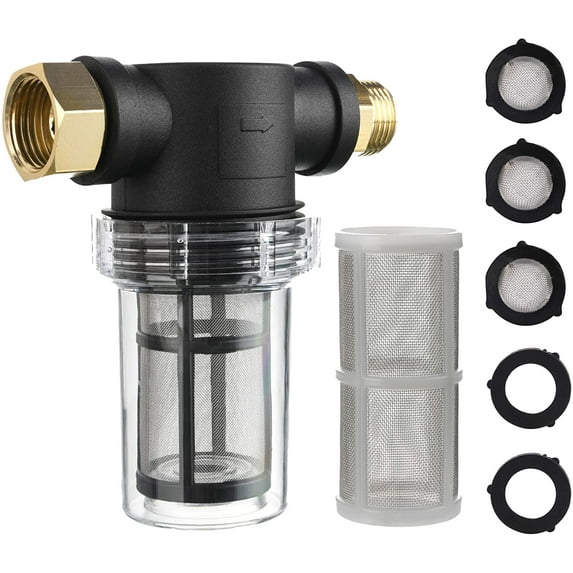 Garden Hose Filter for Pressure Washer Inlet Water Inline Filter for Sediment 40 Mesh Screen Extra 100 Mesh