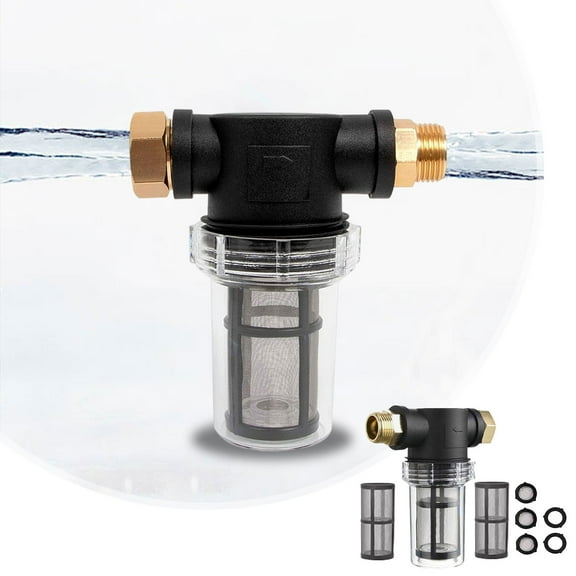 Garden Hose Filter for Pressure Washer Inlet Water, Sediment Filter Attachment, with 100 Mesh and 40 Mesh Screen