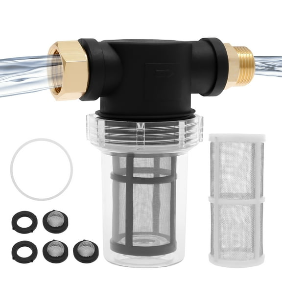 Garden Hose Filter with 40 Mesh and 100 Mesh Screen Reliable Sediment Filter Attachment for Pressure Washer Inlet Water