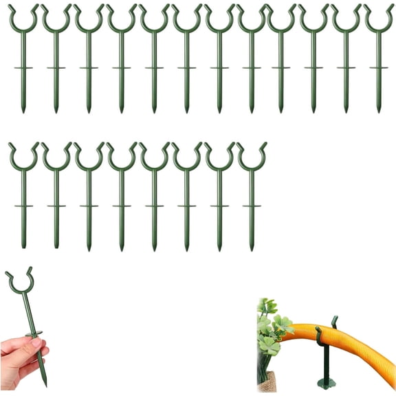 Garden Hose Holder Brackets Guide Stakes, 20/40 Pcs 3/4'' Plastic Hoses Holder Spike for Lawn & Plant Saver, Yard Soaker Support, Durable Kink-Free Watering (20pcs)