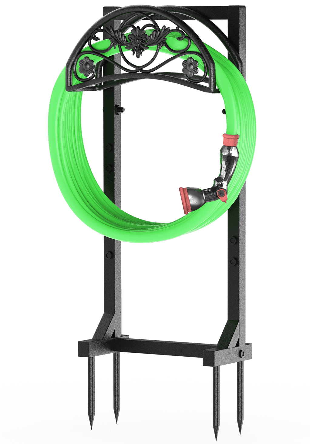 Garden Hose Holder, Freestanding Metal Hose Hanger, Detachable Heavy Duty Water Hose Holder for Outdoor