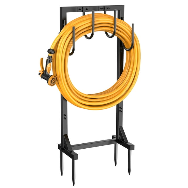 Heavy Duty Steel Garden Hose Holder Stand, Freestanding Outdoor Storage