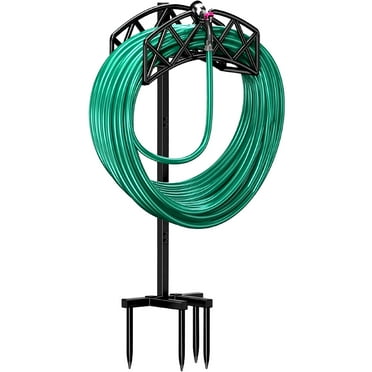 Outdoor Organizer: Heavy Duty Metal Garden Hose Holder with 4 Spikes ...