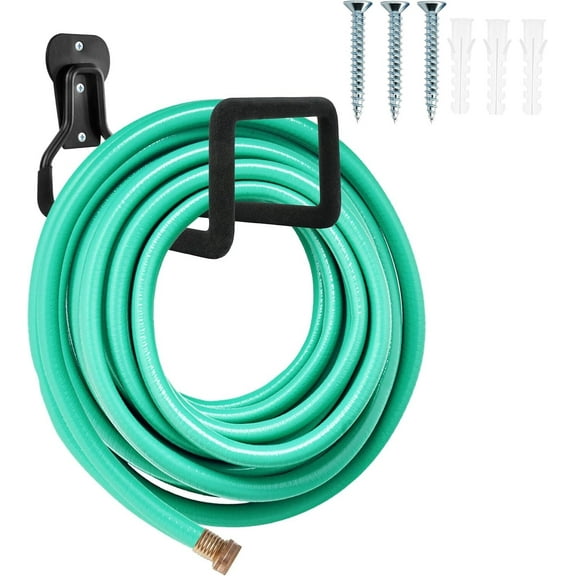 Garden Hose Holder - Heavy Duty Metal Hanger Wall Mount, Water Hose Holder for Outside Yard, Water Hose Reel, Hose Rack, Hose Hook