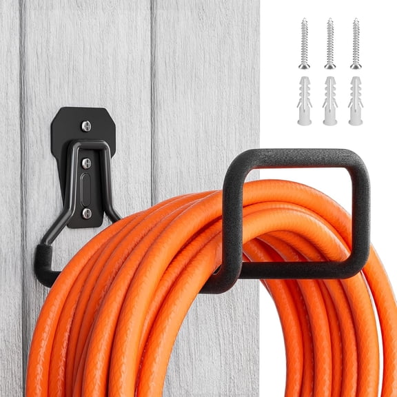 Garden Hose Holder: Hose Hanger Wall Mount Metal for Outside - Heavy Duty Water Reel Organizer - Sturdy Durable Storage Rack with Hook Ideal for Garden Yard Garage Lawn