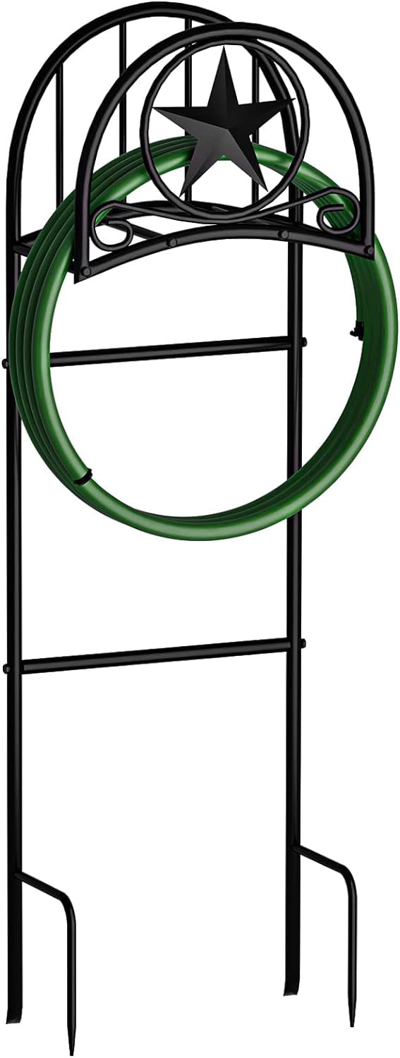 Aboxoo Heavy Duty Freestanding Hose Holder, Metal Water Hose Storage ...