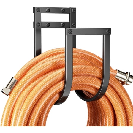 Garden Hose Holder Wall Mount - Metal Water Hose Hanger for Outside, Durable Hose Hook for Garden, Garage, or Yard Storage