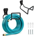 thumbnail image 1 of Garden Hose Holder Wall Mount,Water Hose Holder for Outside Yard,2 Pack Metal Durable Sturdy Hose Hanger Reel, Expandable Hose Hook Ideal for Outdoor/Indoor Garden Hose(Black), 1 of 8