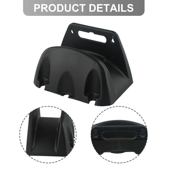 Garden Hose Holder Wall Mounted Heavy Duty Hose Rack Metal Water Hose Hanger for Garage Outdoor Storage black