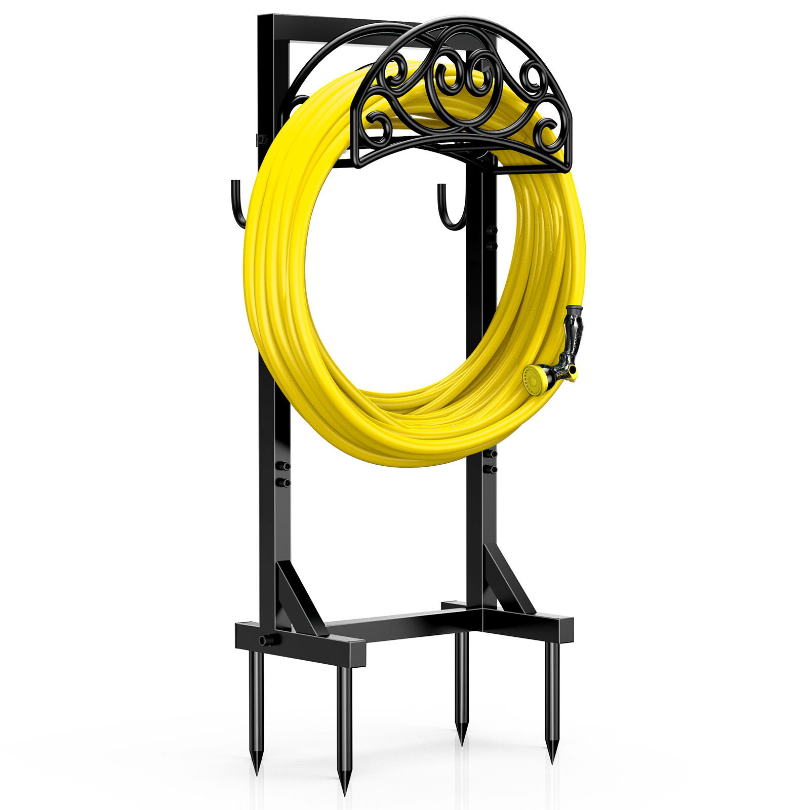 Brylanehome Outdoor Garden Sink With Hose Holder, White Reel Potting