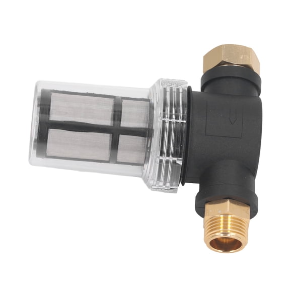 Garden Hose Inlet Filter 3/4 Inch High Pressure Washer Water Sediment Filter Attachment - Clear and Black