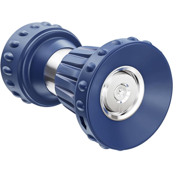 Garden Hose Nozzle, Fireman Style Heavy Duty Brass Leak Proof & Best High-Pressure Sprayer for Plants Watering, Car Washing, Pet etc. (blue)