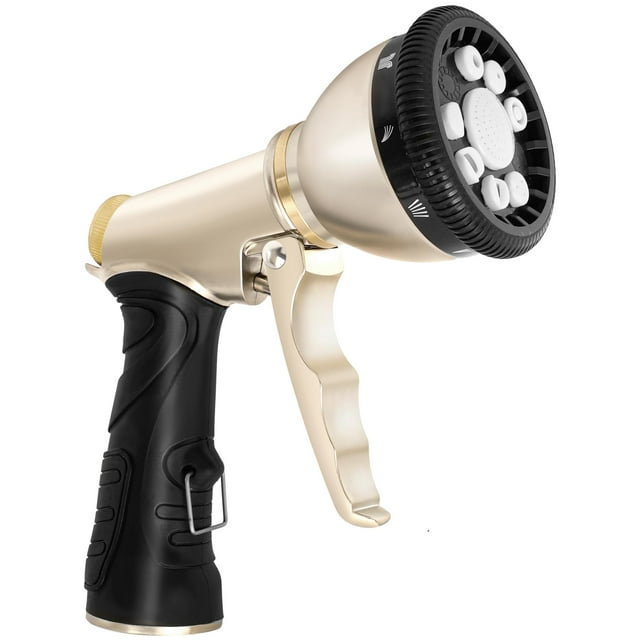 Garden Hose Nozzle, Heavy Duty Metal Water Hose Nozzle with 9 Spray