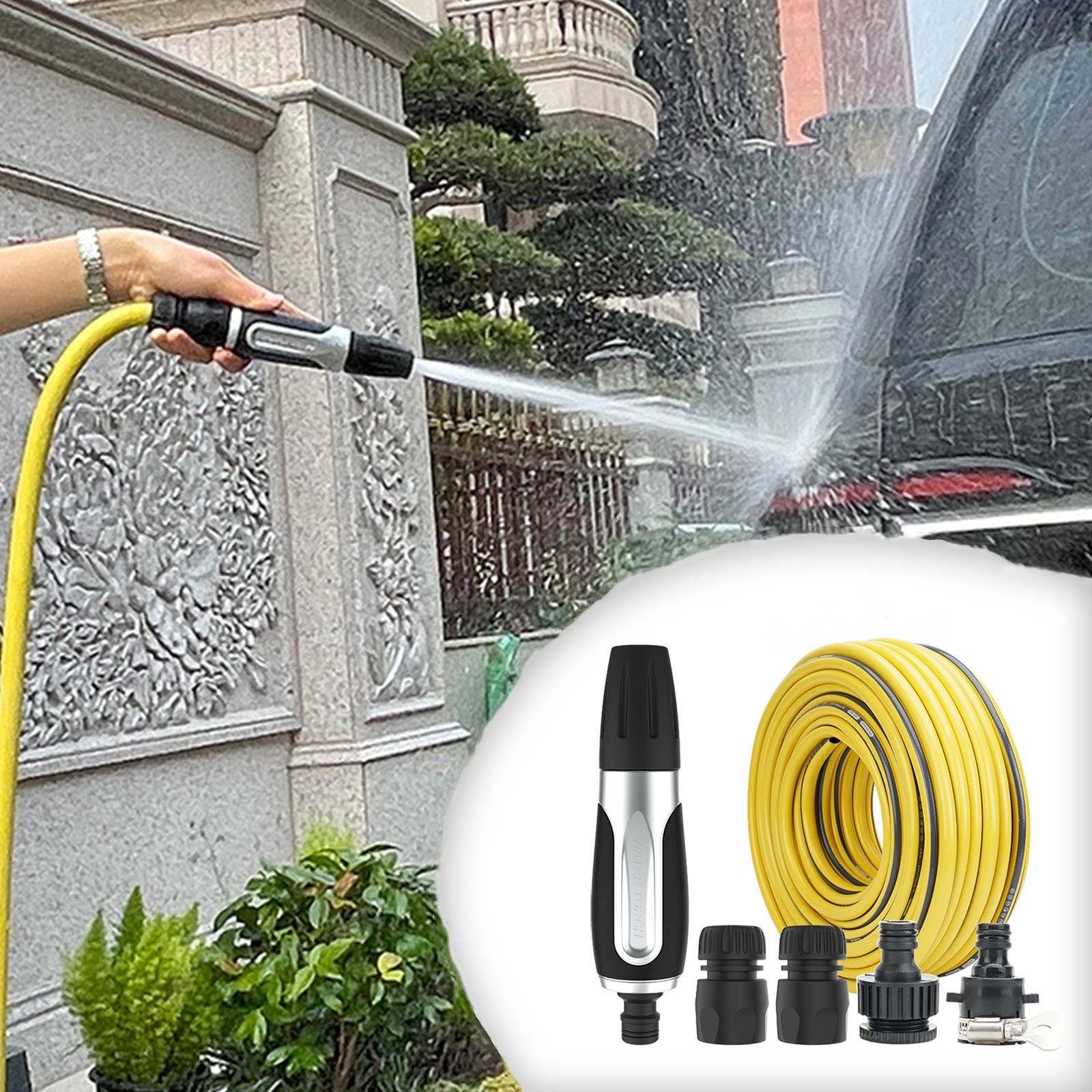 Garden Hose Nozzle Water High Pressure Garden Water Hose Sprayer Car