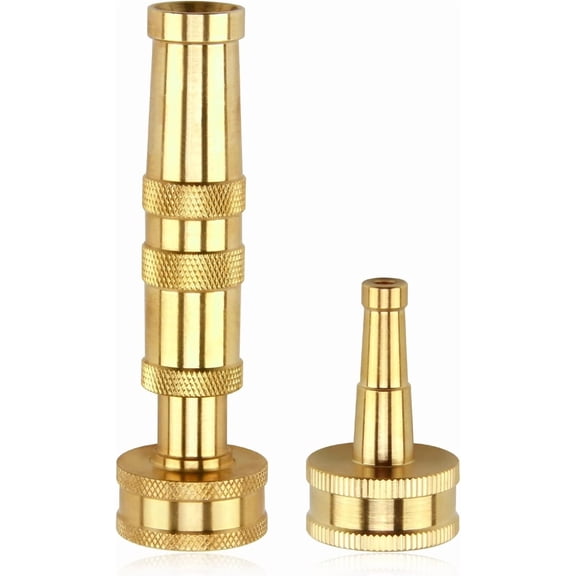 Garden Hose Nozzle with Adjustable Twist, High Pressure Solid Brass, Jet Sweeper Water Sprayer for