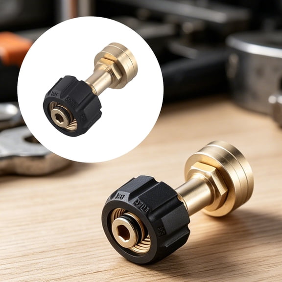 Garden Hose to Pressure Washer Adapter M22-14 Female Brass Connector, 3/4 Inch GHT Male Hose Thread to M22 14mm Pressure Washer Fitting, Leak-Proof Quick Connect Coupler with Sealing Tape