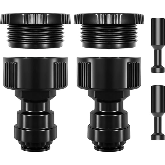 Garden Hose Quick Connect, 2pcs 5/16 inch Single Port Water Pipe Connector and Drip Irrigation Parts Faucet Connector, 2pcs Pipe Plugs,Suitable for 3/4 and 1/2 Faucets