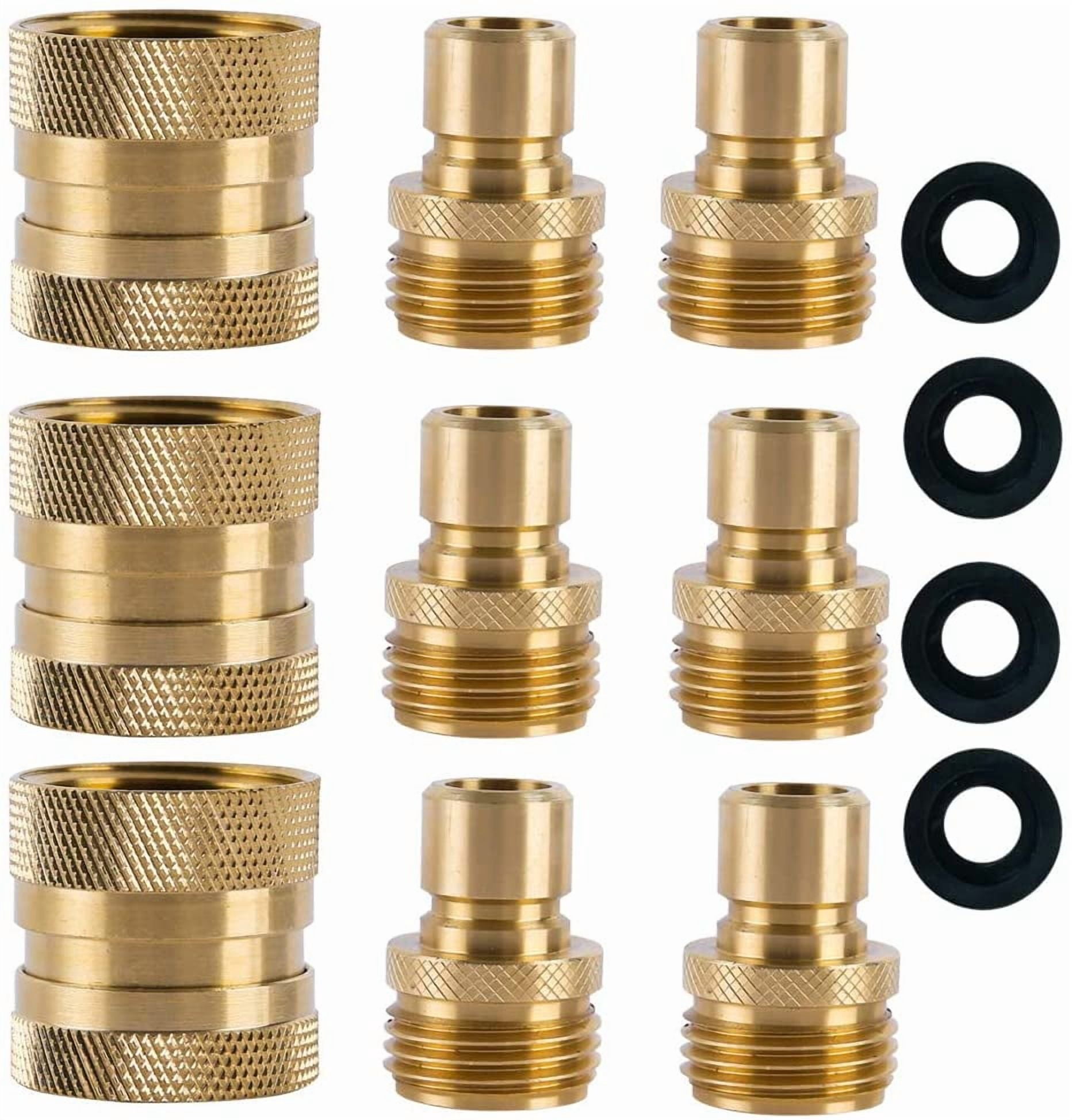 Garden Hose Quick Connect Brass Hose Quick Connectors Water Hose Connector 3/4"GTH (3 Female Coupler+ 6 Male Nipples)