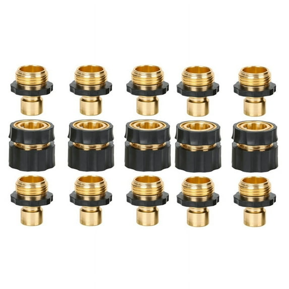 Garden Hose Quick Connect Fittings with Water Stop, Metal Quick-Connect ...