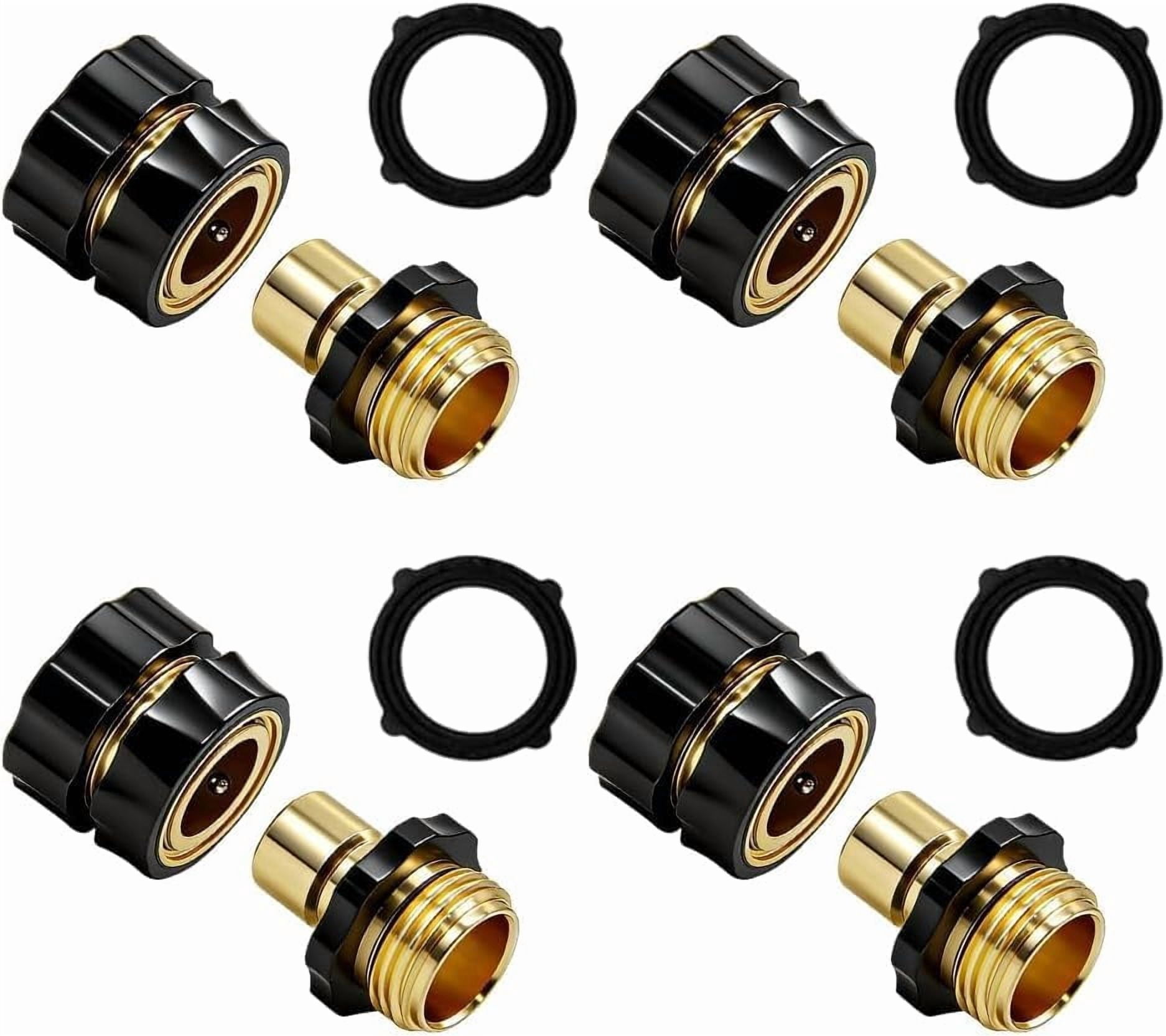 Garden Hose Quick Connector, 2026 New 3/4 Inch Male and Female Garden Hose Fitting Quick Connector, Connect Garden Hose Fittings, Easy Connect Water for Sprinkler & Pressure Washer (4 pcs)