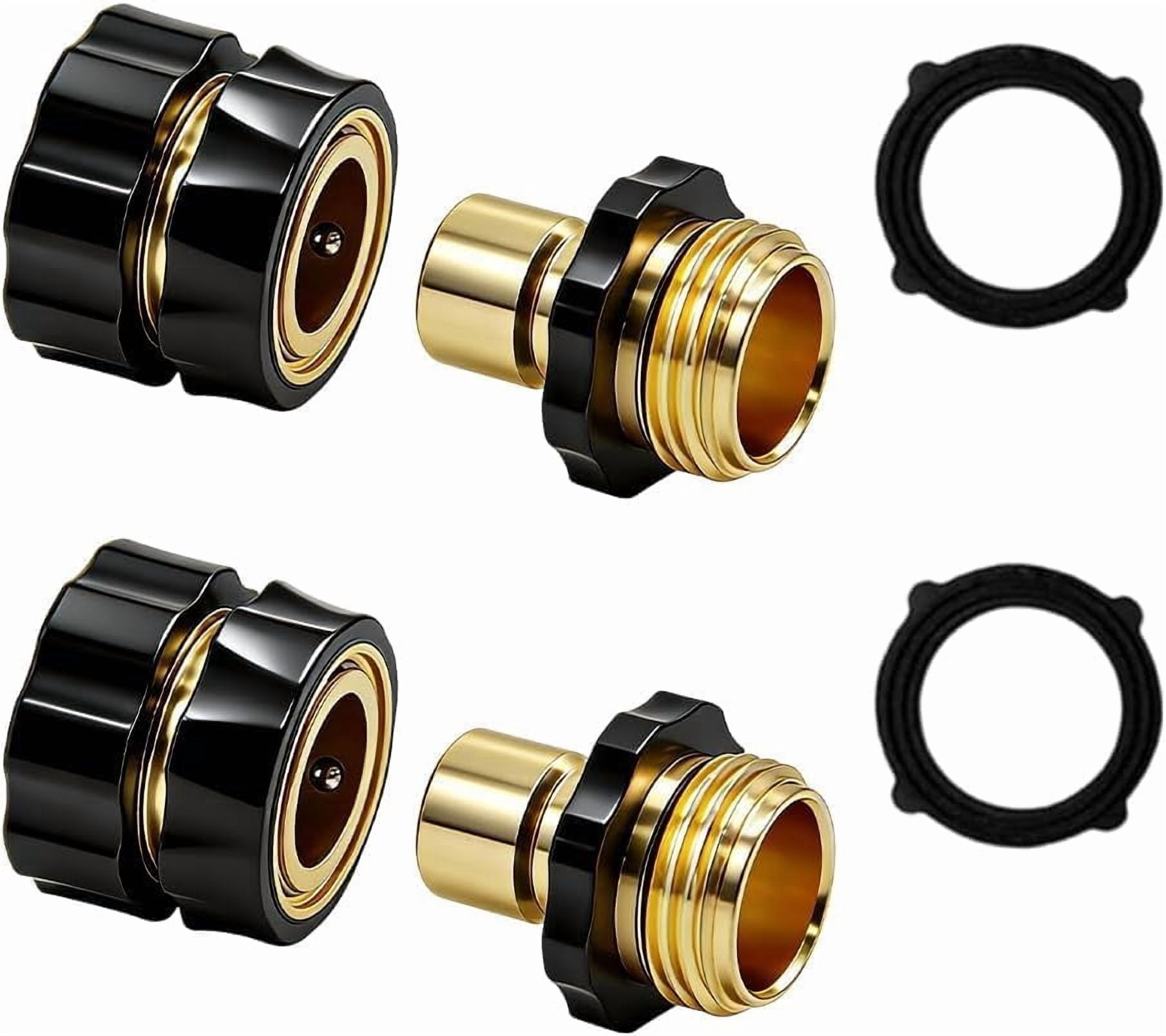 Garden Hose Quick Connector, 2026 New 3/4 Inch Male and Female Garden Hose Fitting Quick Connector, Connect Garden Hose Fittings, Easy Connect Water for Sprinkler & Pressure Washer (2 pcs)