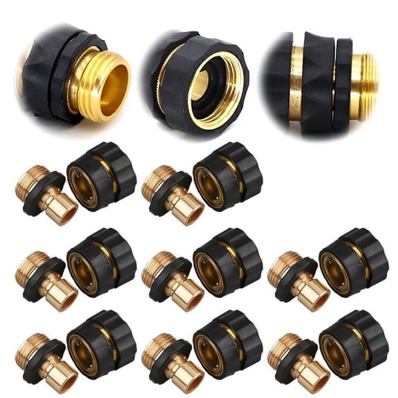 Garden Hose Quick Connector, 2026 New 3/4 Inch Male and Female Garden Hose Fitting Quick Connector, Quick Connect Garden Hose Fittings, Easy Connect Water for Sprinkler & Pressure Washer