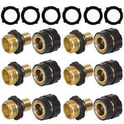 Garden Hose Quick Connector, 3/4 Inch Male and Female Garden Hose Fitting Quick Connector, 6 Set