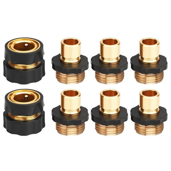 TSV Quick Release Garden Hose Connector Set, 3/4" Garden Hose Quick Connect Fittings, Male + Female